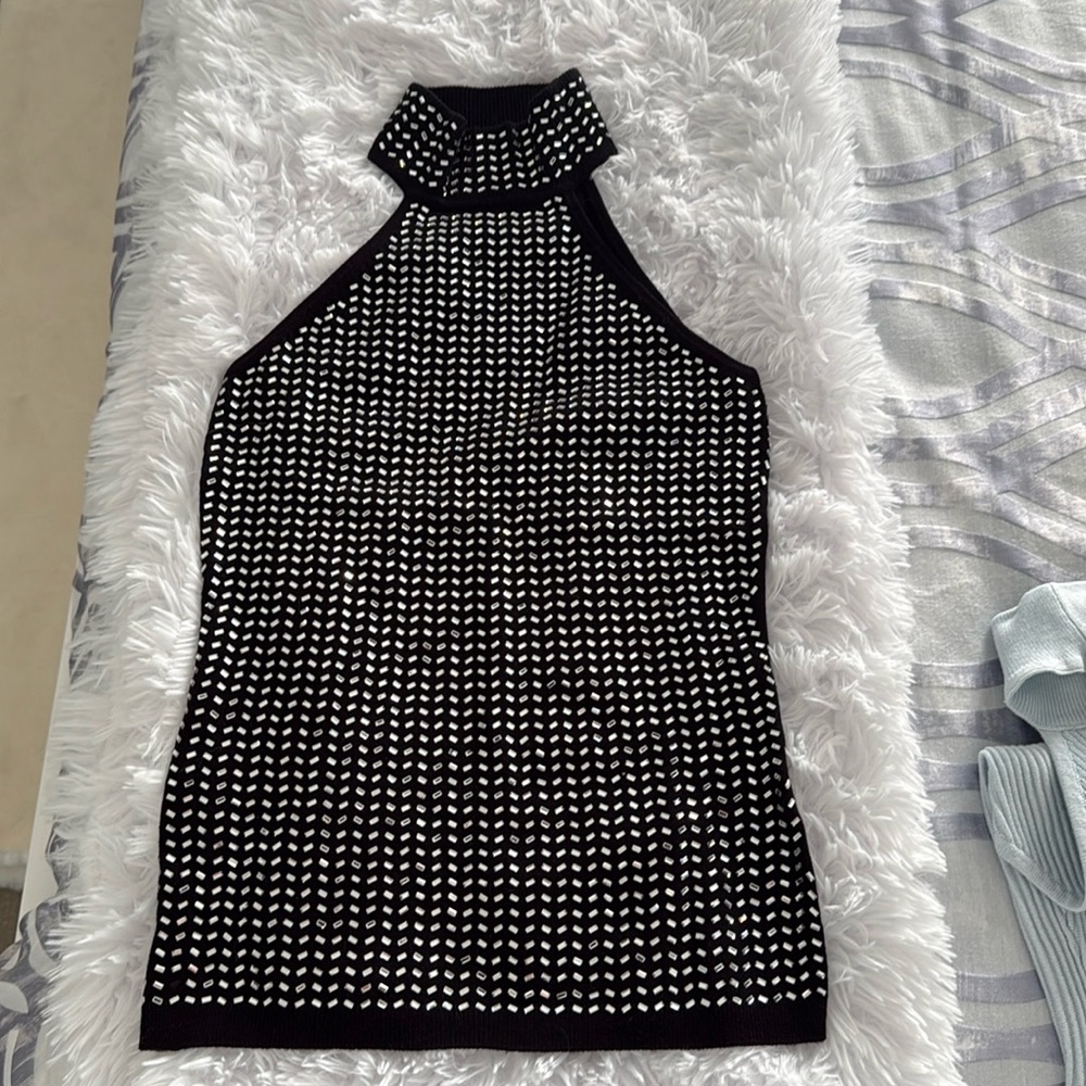 NEVER WORN BLACK GUESS RHINESTONE TOP